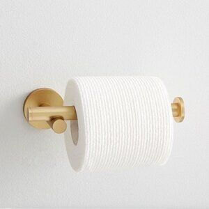NEW West Elm Modern Overhang Toilet Paper Holder, Antique Brass Item (gold)